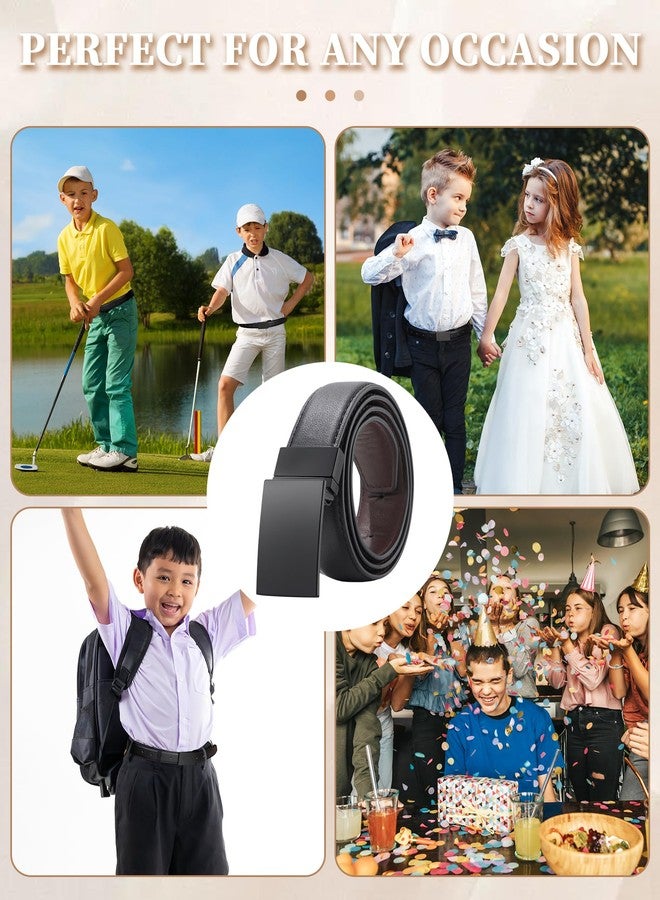 Kajeer Reversible Kids Belts for Boys, Durable PU Metal Buckle Leather Belt Toddler Youth Belt for School Uniform Casual (Black,Fit Waist: 17"-22") - Image 4