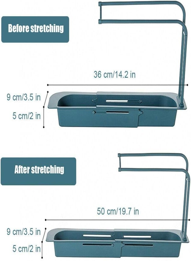 Axleton Kitchen Drainer Sink Tray for Sponge Soap Holder | Plastic Long Sink Shelf Expandable Kitchen Drying Basket Rack Brush/Soap Drainer Rack (1 Psc_Multicolor) - Image 5