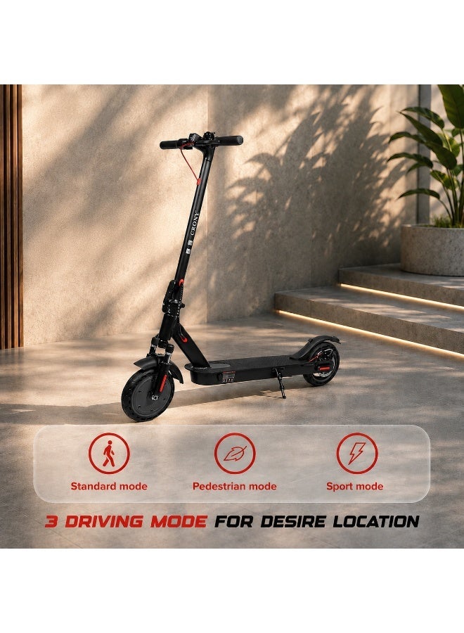 Crony Electric Scooter with Suspension & App Connectivity – 250W Motor, 36V 7.8Ah Battery, 10–25km Range, 25–45km/h Speed, 8.5-Inch Tires, Rear Disc Brake, LED Headlight, Foldable Aluminium Alloy Frame, 120kg Max Load, Electric Kick Scooter for Adults & Teens - Image 5