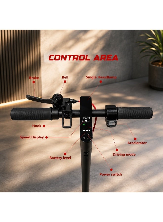 Crony Electric Scooter with Suspension & App Connectivity – 250W Motor, 36V 7.8Ah Battery, 10–25km Range, 25–45km/h Speed, 8.5-Inch Tires, Rear Disc Brake, LED Headlight, Foldable Aluminium Alloy Frame, 120kg Max Load, Electric Kick Scooter for Adults & Teens - Image 4