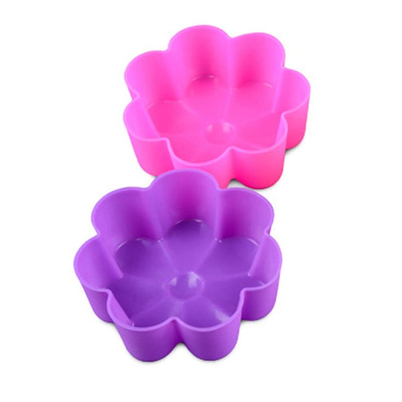 Reusable Silicone Flower Muffin Cups 6 Pcs 6.7x6.7x2.5cm Non Stick Oven Microwave Safe - Image 3
