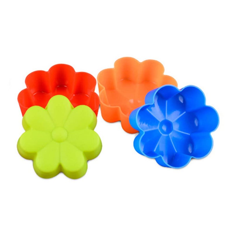 Reusable Silicone Flower Muffin Cups 6 Pcs 6.7x6.7x2.5cm Non Stick Oven Microwave Safe - Image 2