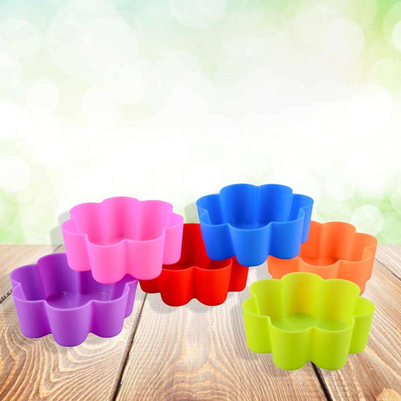 Reusable Silicone Flower Muffin Cups 6 Pcs 6.7x6.7x2.5cm Non Stick Oven Microwave Safe - Image 4