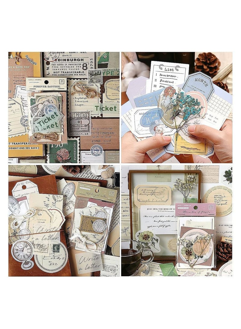 SYOSI Journal Stickers, Vintage Scrapbook Stickers, 120 Piece Antique Stickers Parchment Old Retro Scrapbooking Paper for Art Journaling, DIY Crafts, Bullet Journals, Planners, Scrapbooking Supplies  - Image 1