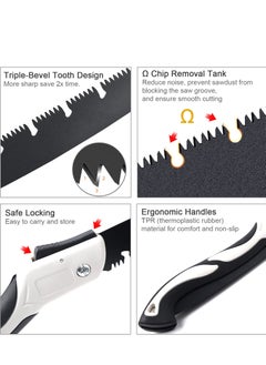 Generic Folding Saw, Heavy Duty 12 Inch Extra Long Blade Hand Saw Hand Pruning Saws with High-Manganese Steel Teethfor Wood Camping, Dry Wood Pruning Saw With Hard Teeth  - Image 2