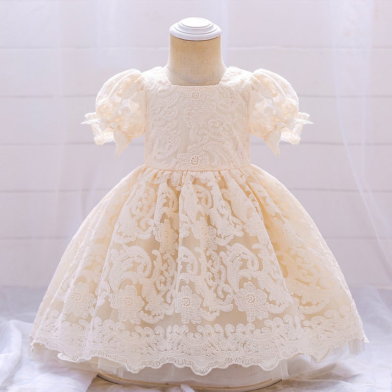 2023 new baby girl birthday party dress studio photo lace puffy dress dress Princess dress wholesale L2091XZ-Champagne