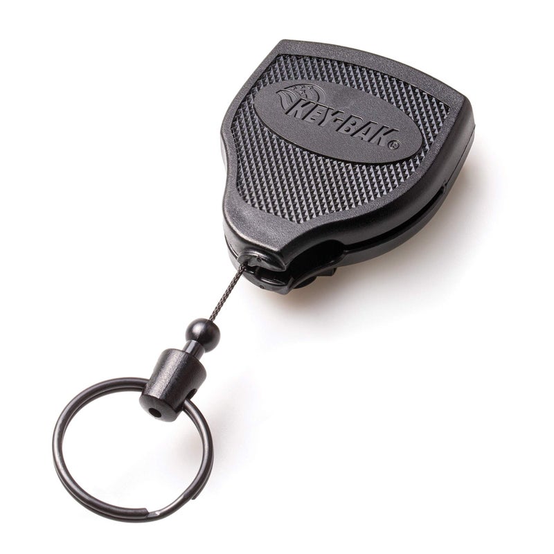 Key-Bak Super48 HD 8oz. Locking Retractable Key Holder, 48" Retractable Cord, Black Polycarbonate Case, Steel Belt Clip, Oversized Split Ring - Image 3