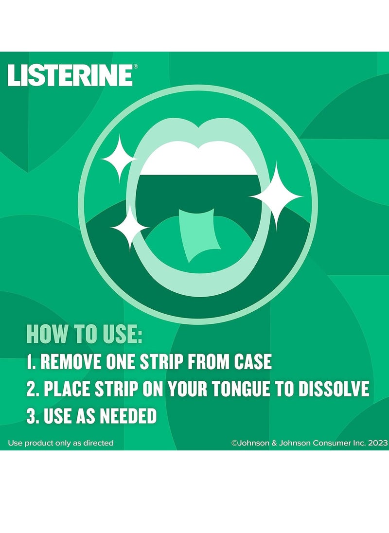 Listerine Listerine Freshburst Pocketpaks Breath Strips, Dissolving Breath Freshener Strips Kill 99% of Germs that Cause Bad Breath, Portable for On-the-Go, Minty Flavor, 24-strips (Pack of 1)  - Image 3