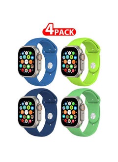 4 Pack Of Silicone Sport Band 49mm 45mm 44mm 42mm Replacement Wrist Strap Compatible For Series Ultra 2/9 /Ultra /8 / 7/6 / 5/4 / 3 & SE