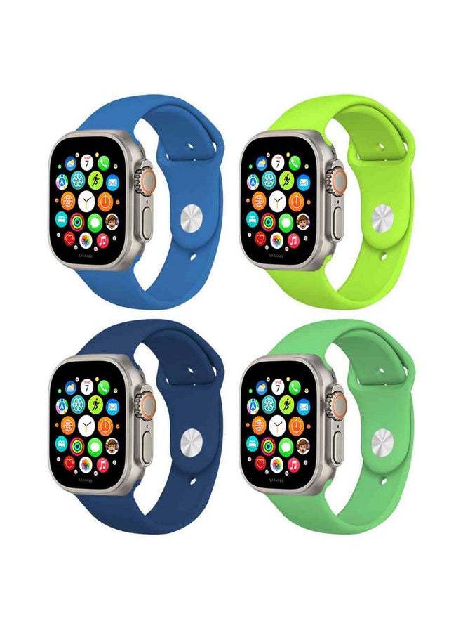 CATANES - 4 Pack Of Silicone Sport Band 49mm 45mm 44mm 42mm Replacement Wrist Strap Compatible For Series Ultra 2/9 /Ultra /8 / 7/6 / 5/4 / 3 & SE - Image 1