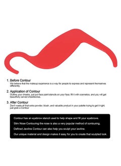 Sonew Stencil for Makeup Brushes Set Face Make‑Up Stencils Nose Eyebrow Cheekbone Contour Stencils for Various Face Shapes(red)  - Image 5