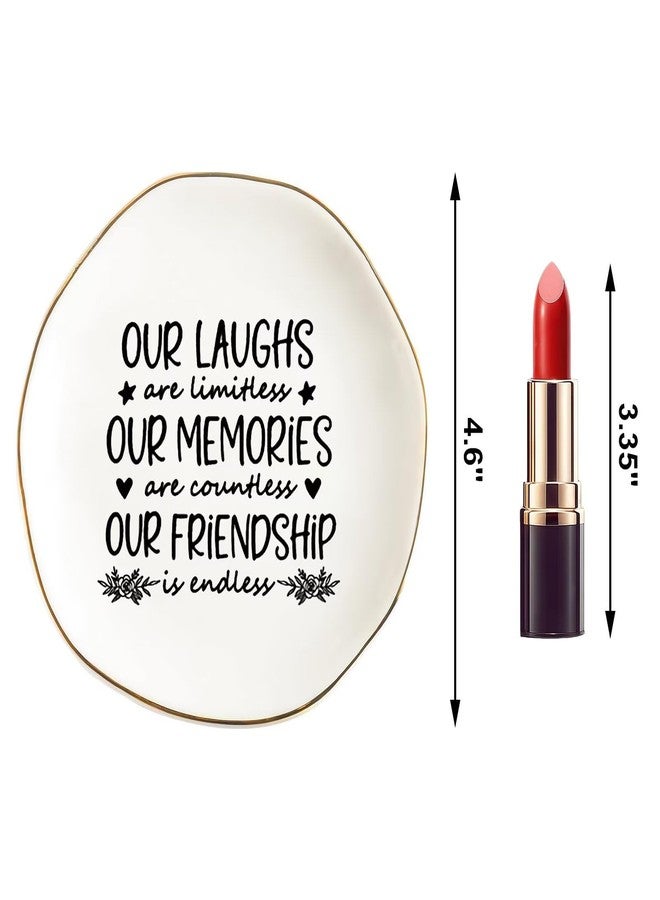 Yoqanr Friendship Gifts for Women Best Friend Jewelry Dish, Our Laughs are Limitless, Our Memories are Countless - Image 2