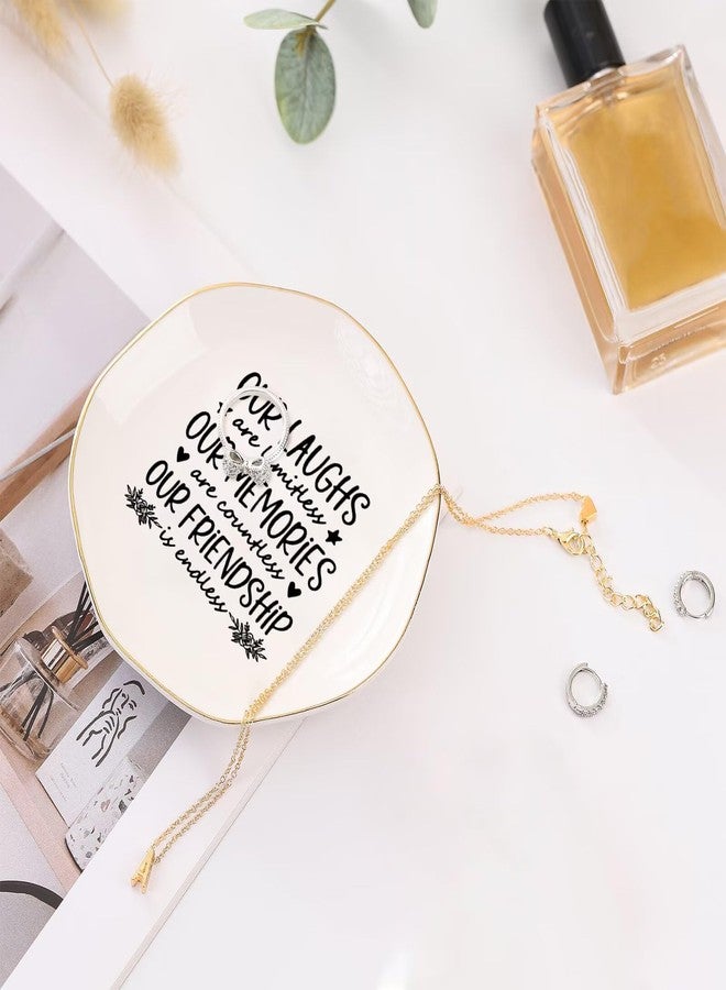 Yoqanr Friendship Gifts for Women Best Friend Jewelry Dish, Our Laughs are Limitless, Our Memories are Countless - Image 4