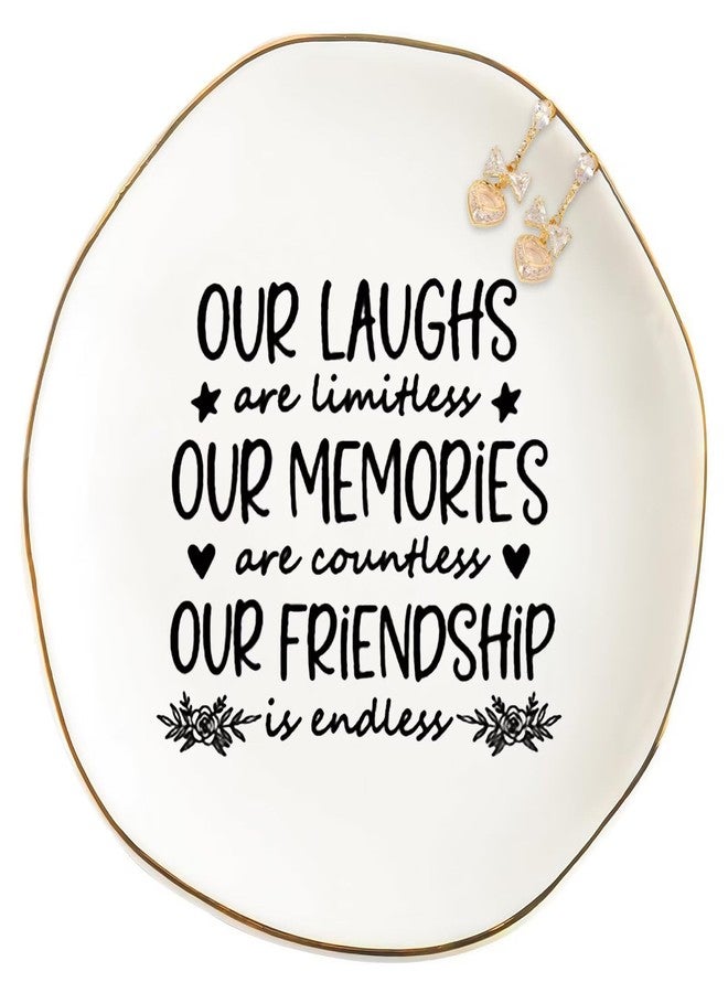 Yoqanr Friendship Gifts for Women Best Friend Jewelry Dish, Our Laughs are Limitless, Our Memories are Countless - Image 1