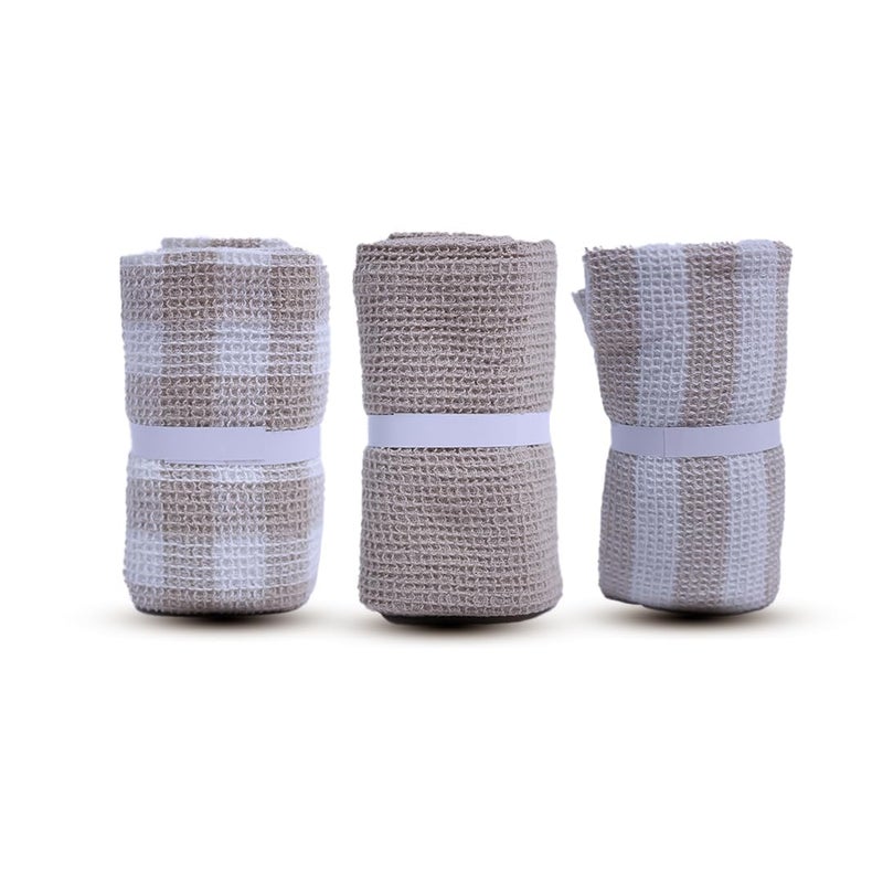 Nestlore Nestlore 6pcs Cotton Waffle Wet Dry Cleaning Napkin Kitchen Towels Soft Absorbent Hand Towel for Kitchen Cleaning Quick Drying of Plates MultiPurpose Towels 51X71 CMPack of 2 Sandal - Image 2