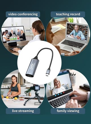 كرت التقاط الفيديو، 4K HDMI إلى USB-A/USB-C، آلة التقاط وتسجيل الفيديو والصوت عالية الدقة 1080P 60fps للمباريات والبث المباشر والمؤتمرات الفيديوية، متوافق مع Switch PS5 Xbox TV Stick iPadOS MacBook - view 5