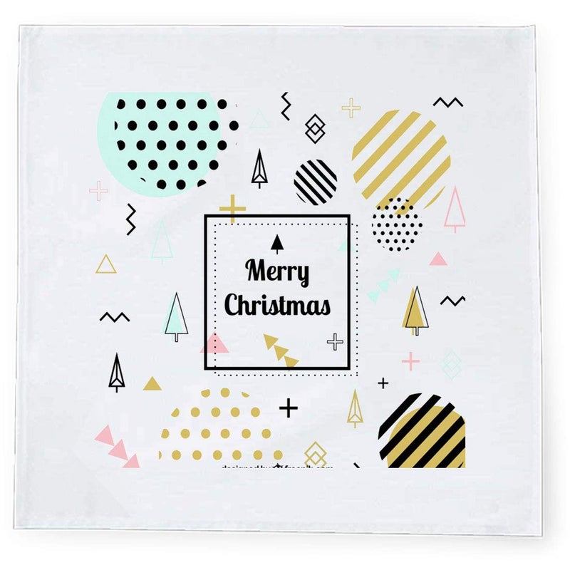 Khakee 6 Pcs Christmas Theme Tafta Silk Table Napkins 10x 10 for Xmas Decoration Christmas OrnamentsChristmas Gift npxmas127P - Image 2