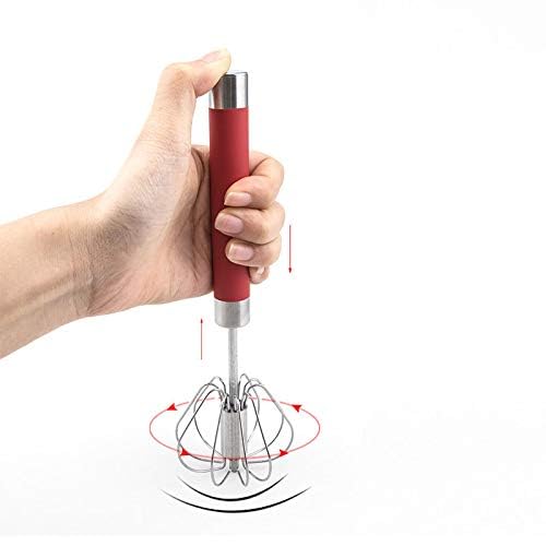Fnoko Stainless Steel Semi-automatic Egg Whisk - 3PCS Hand Push Rotary Whisk Blender (3 Colors) - Image 2