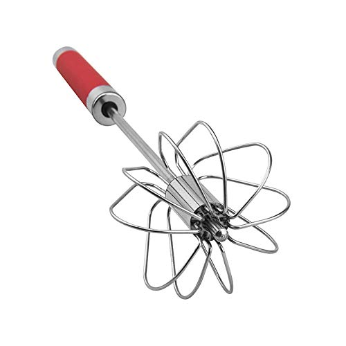 Fnoko Stainless Steel Semi-automatic Egg Whisk - 3PCS Hand Push Rotary Whisk Blender (3 Colors) - Image 3