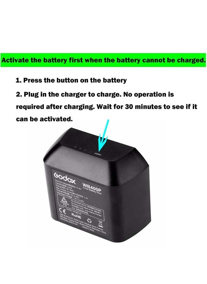 Godox - GODOX WB400P for AD400 Pro Battery Replacement, 2600mAh 21.6V Li-ion Battery Pack AD400Pro Flash Strobe Speedlite Speedlight - Image 1