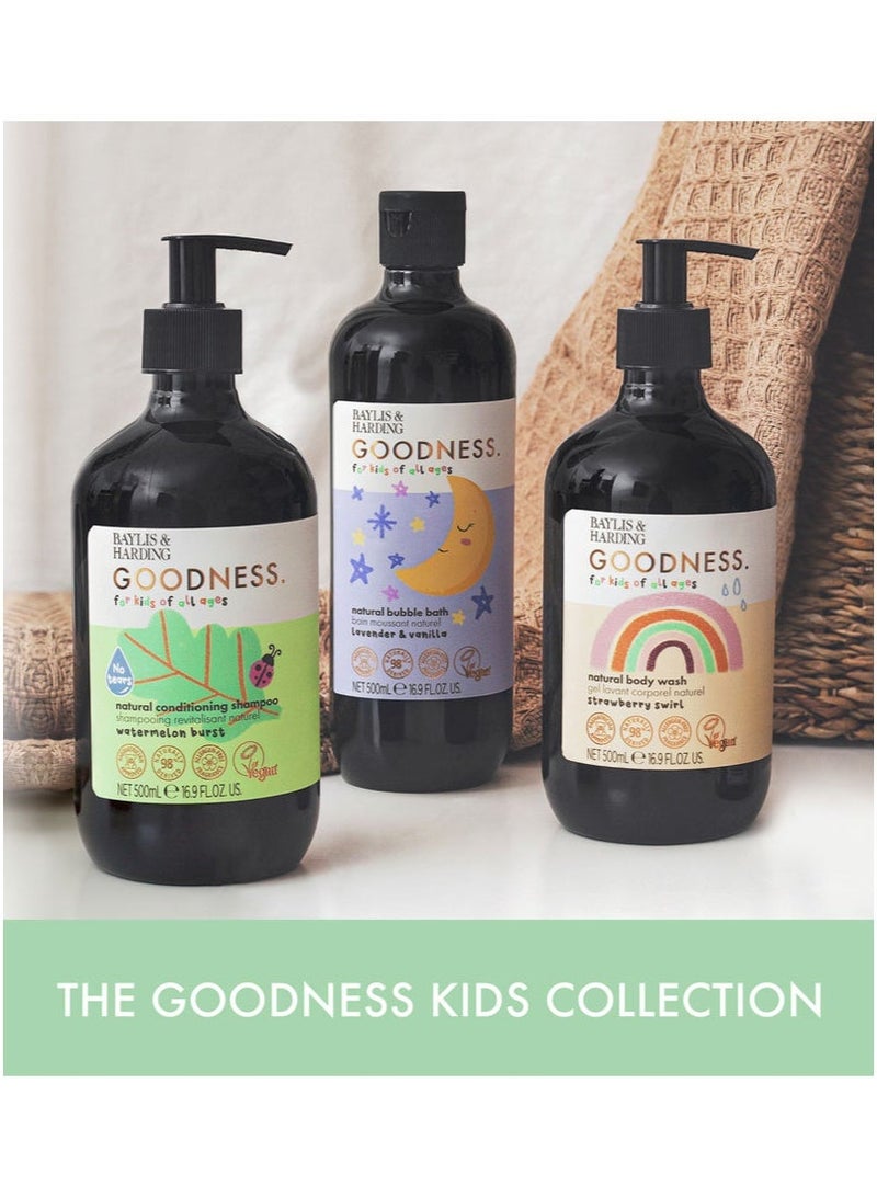 Baylis & Harding Goodness Kids Watermelon Burst Conditioning Shampoo, 500ml | Tear free- forumulated for new borns and older | 98% Natural | Allergen Free Fragrance | Vegan - Image 4