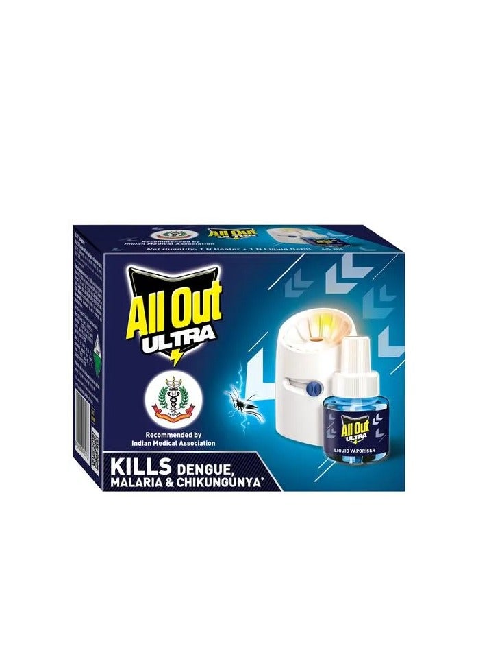 All Out Ultra Liquid Vaporizer Mosquito Repellent Starter Pack - Kills Dengue, Malaria, & Chikungunya Mosquitoes, 45 ml Machine + Refill