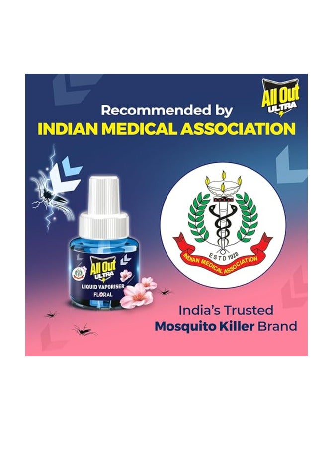 All Out Ultra Liquid Vaporizer Mosquito Repellent Starter Pack - Kills Dengue, Malaria, & Chikungunya Mosquitoes, 45 ml Machine + Refill