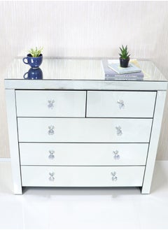 VANITY LIVING Vanity Living Chest of Drawers, 5-Drawer Palma Mirror Design, Stylish Storage Unit  - Image 1