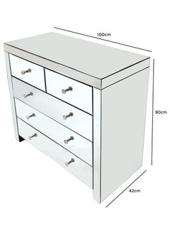 VANITY LIVING Vanity Living Chest of Drawers, 5-Drawer Palma Mirror Design, Stylish Storage Unit  - Image 3