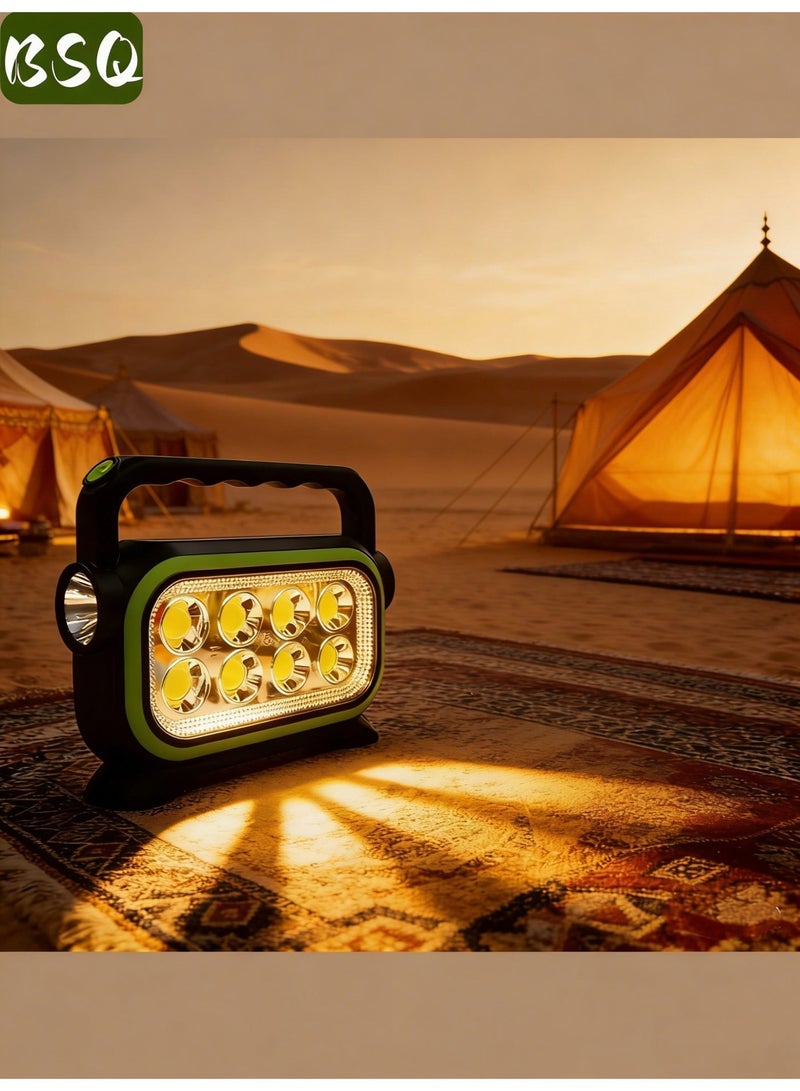 BSQ Emergency Supplies | Emergency lights|Solar-powered handheld flashlight | Multifunctional LED spotlight | USB rechargeable | Waterproof design | Lightweight and portable | Ideal for outdoor camping or emergencies - Image 2