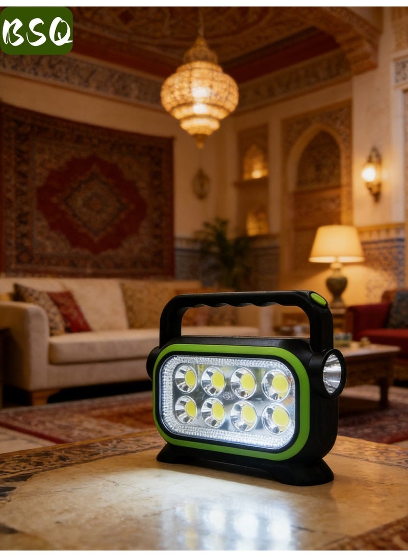 BSQ Emergency Supplies | Emergency lights|Solar-powered handheld flashlight | Multifunctional LED spotlight | USB rechargeable | Waterproof design | Lightweight and portable | Ideal for outdoor camping or emergencies - Image 3
