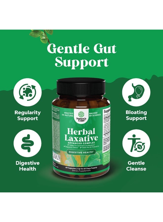 Natures Craft كبسولات ملين الأعشاب من ناتشرز كرافت مع البروبيوتيك لدعم نظام التخلص من السموم في القولون - Image 4