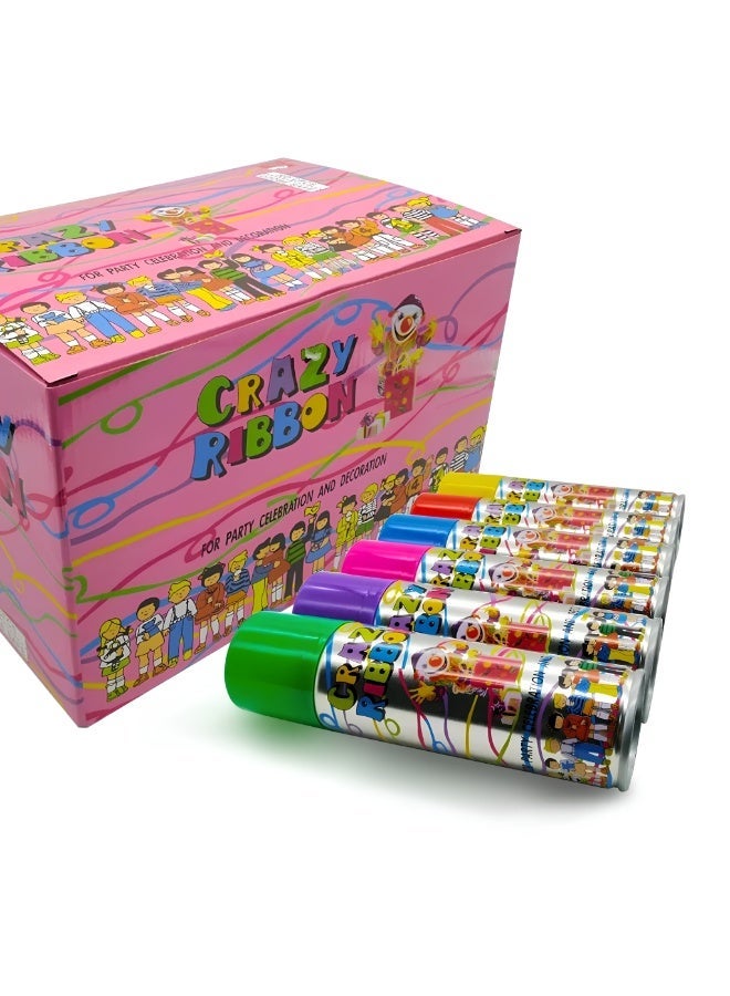 Crazy Ribbon Spray - 24 PCS Pack - Silly String - For All Kinds of Fun Celebrations - Image 1