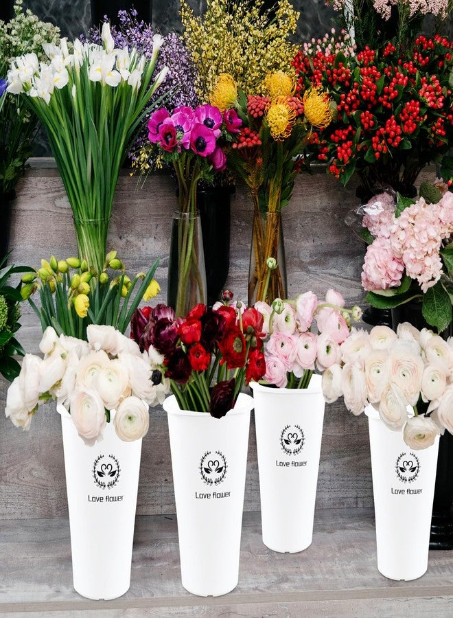 Kekow 6-Pack Plastic Flower Buckets, Flower Bucket Vases, White - Image 5