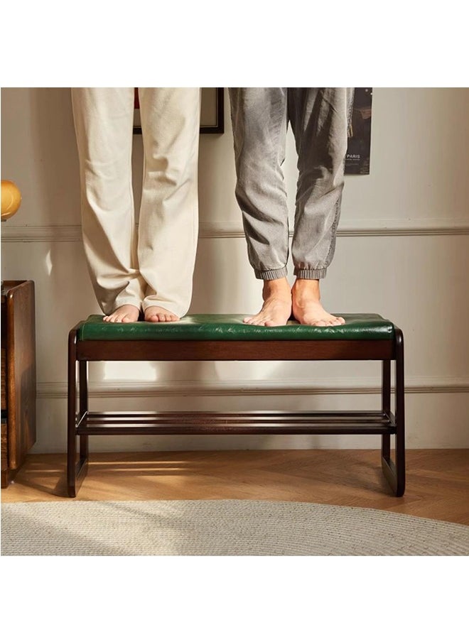 JCB CHIC - Shoe Bench, Shoe Storage Bench with Cushion, Multi-Function Shoe Organizer Rack, End of Bed Bench with Shelf, Open Shelves100×30×42CM - Image 1