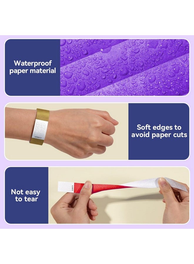 TsMADDTs Paper Wristbands For Events, 360Pcs Printable Wristbands Colored Adhesive Wrist Bands Waterproof Hand Bands For Events, Party, Vip Identification, 6 Colors - Image 4