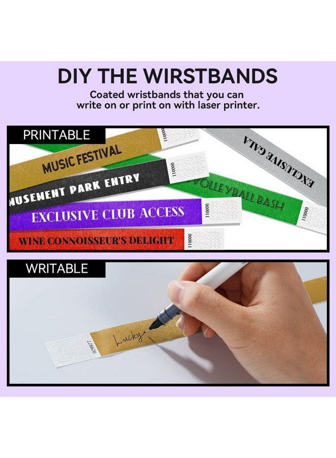 TsMADDTs Paper Wristbands For Events, 360Pcs Printable Wristbands Colored Adhesive Wrist Bands Waterproof Hand Bands For Events, Party, Vip Identification, 6 Colors - Image 5