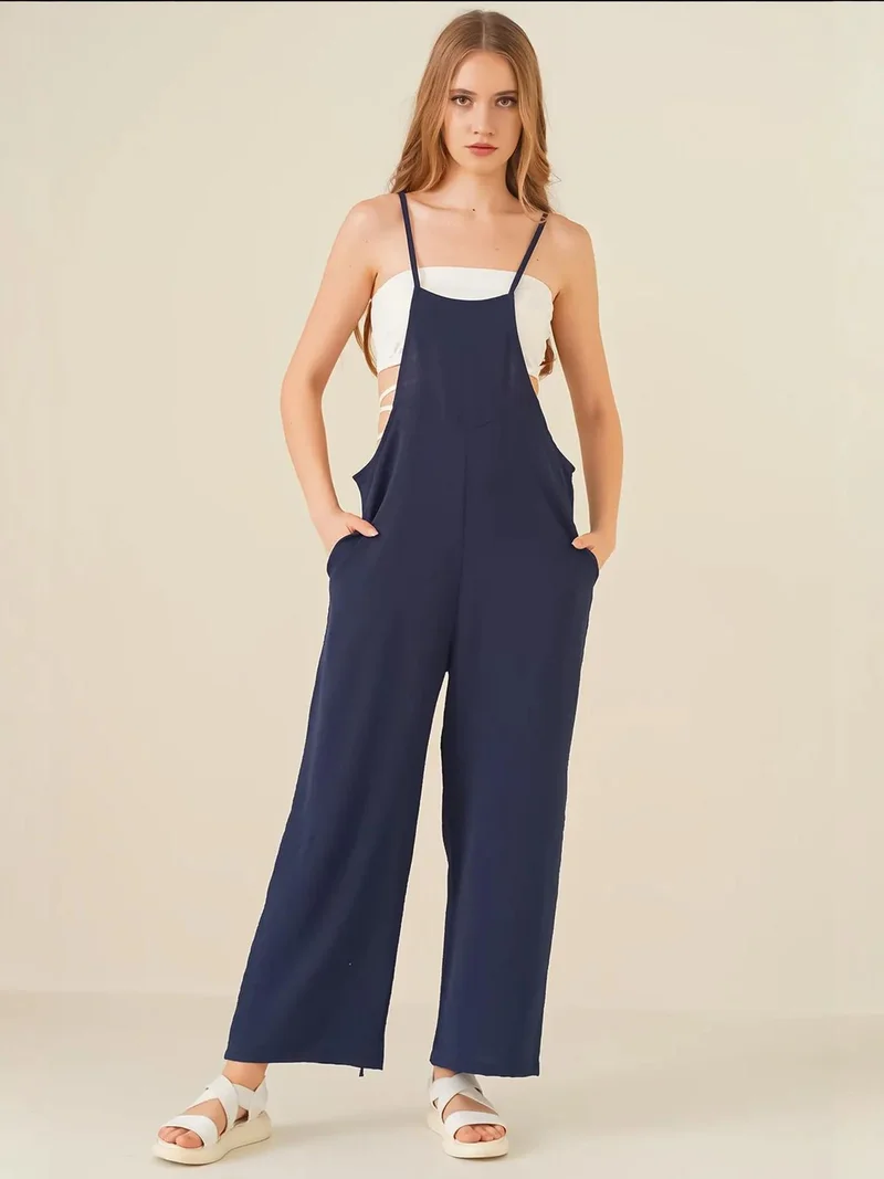 BDART Relaxed Fit Wide Leg Jumpsuit with Square Collar