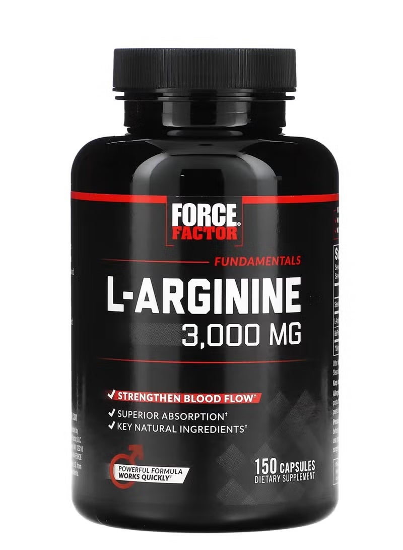 Force Factor vitamin L-Arginine, 3,000 mg, 150 Capsules - Image 1