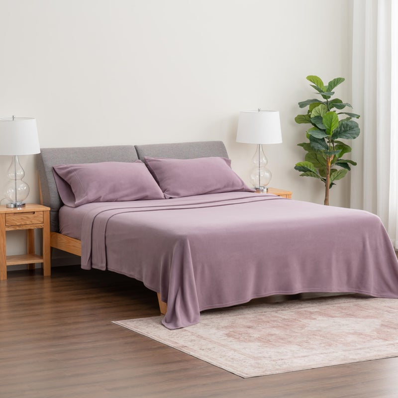 Berkshire Blanket Berkshire Blanket Luxury Soft Microfleece King Sheet Set  Warm and Durable  All Season Sheet (King  Lavender)  - Image 5