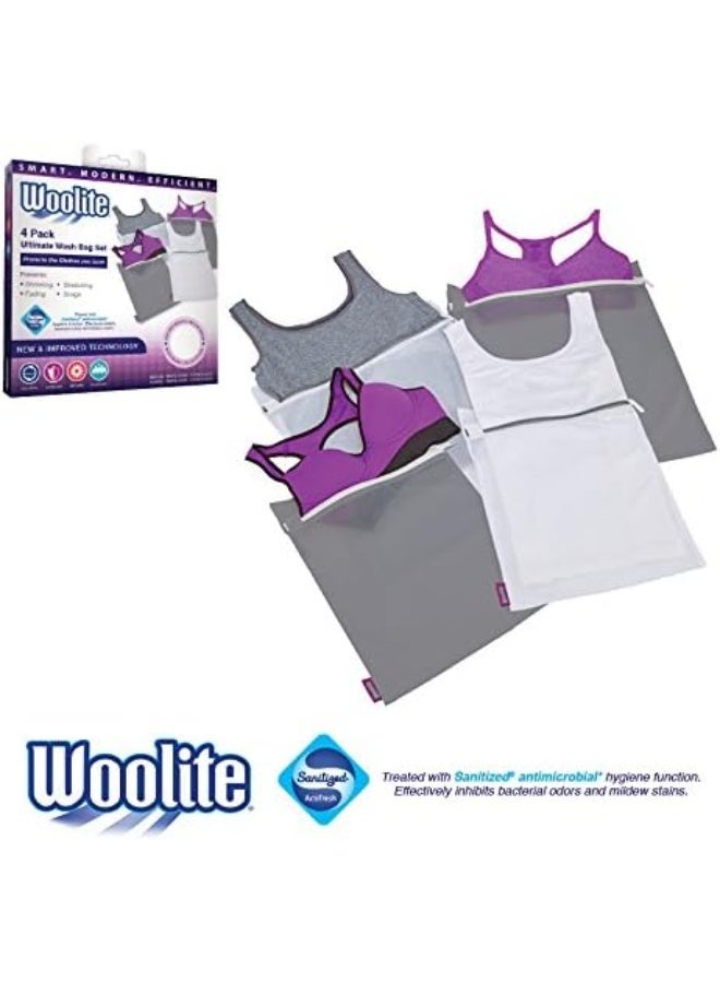 Woolite Laundry 360 4 Pack Active wear Wash Bag Set  Set includes 2 Large Bags and 2 Medium Bags  Protect Clothing  Laundry Accessories  Assorted Colors - Image 4