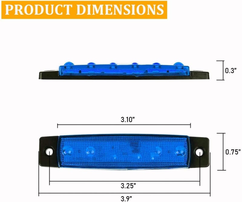 SYOSI Car Lights, LED Rock Strip Lights, Car Exterior Underglow Wheel, Fender Well Lighting Kits, Waterproof, for Golf Cart Wrangler Offroad Truck RV UTV ATV Snowmobile, 10 Pcs (Blue) - Image 2