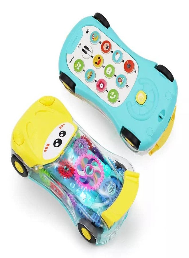 plutofit New Early Childhood Education Music Simulation Mini Transparent Mobile Phone Car Toy for Boy and Girl Gift - Image 1