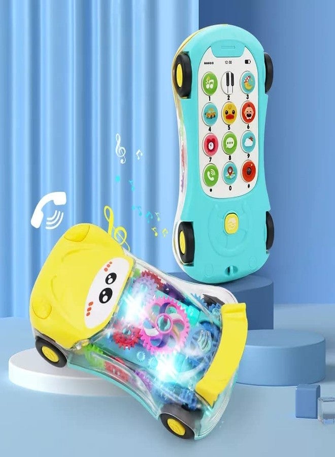 plutofit New Early Childhood Education Music Simulation Mini Transparent Mobile Phone Car Toy for Boy and Girl Gift - Image 2