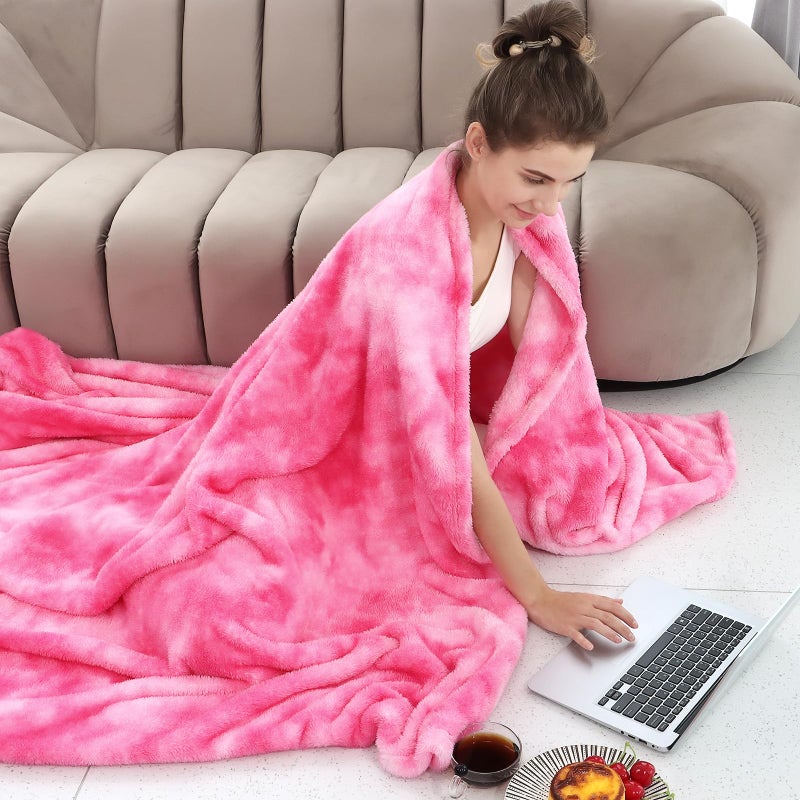 obinsm Fleece Throw Blanket Cozy Soft Lightweight Throw Blankets Warm Plush Pink Fall Blankets and Throws Couch Sofa Bed Camping Travel Picnic Outdoor Blanket Bedding Kid Baby Boys Girls Adults - Image 3