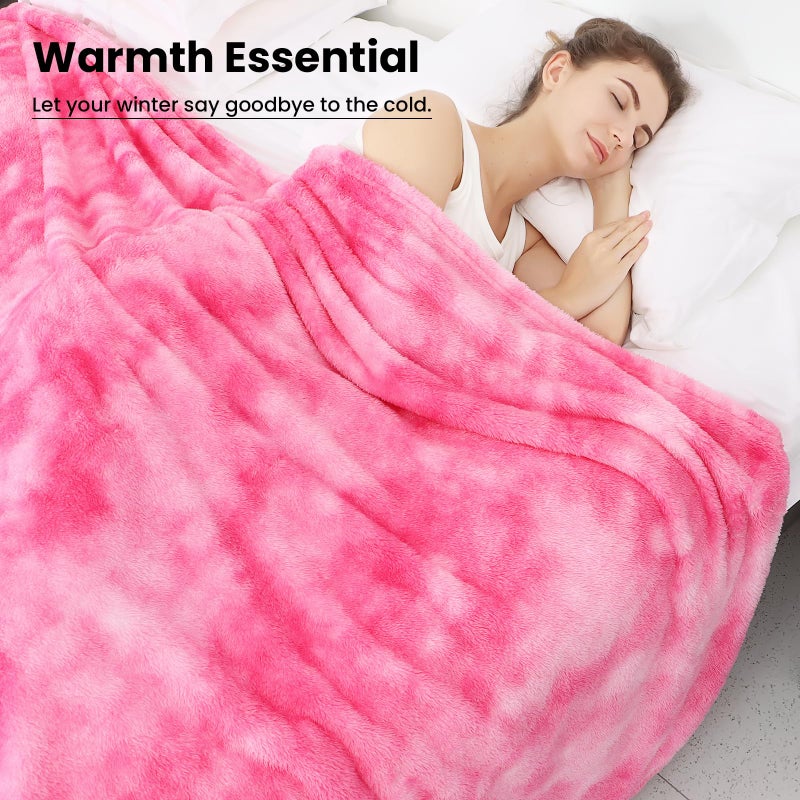 obinsm Fleece Throw Blanket Cozy Soft Lightweight Throw Blankets Warm Plush Pink Fall Blankets and Throws Couch Sofa Bed Camping Travel Picnic Outdoor Blanket Bedding Kid Baby Boys Girls Adults - Image 4