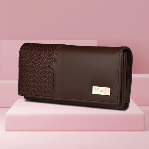 ALSU Women's Brown Faux Leather Hand Wallet Clutch Trendy | 6 Card Slots | Phone Pocket (irf-017br) - Image 4