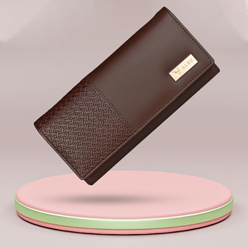 ALSU Women's Brown Faux Leather Hand Wallet Clutch Trendy | 6 Card Slots | Phone Pocket (irf-017br) - Image 2