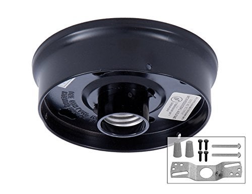 B&P Lamp® 4 Inch Fitter Wired Flush Mount Ceiling Fixture, Black - Image 3