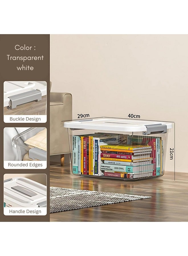 KREPS Clear Plastic Storage Box/Bins, Container with Latches and Lid, Stackable Storage, Heavy Duty Material (NO.3-14.5 X 10.5 X 8.2 INCH, PACK OF - 3) - Image 3